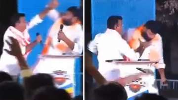 BJP Leader Slapped & Punched by TRS MLA During Live TV Debate